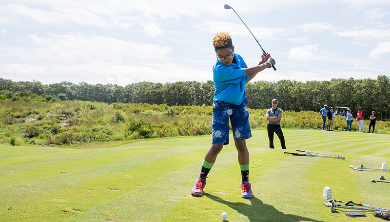 Jaden Jackson on the range at The Bridge