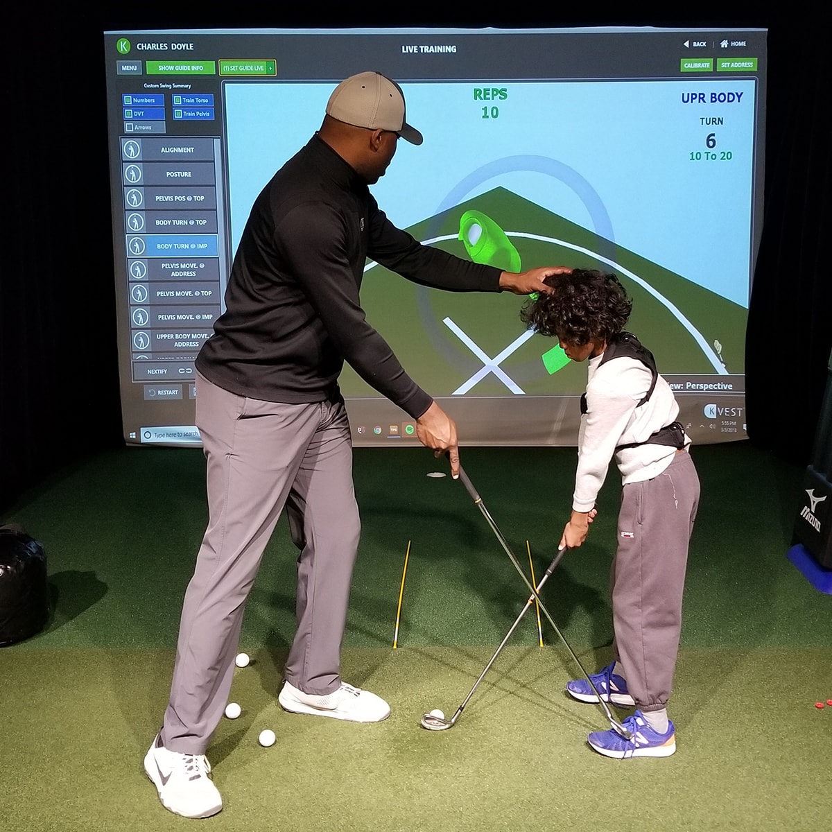 Charles has been working with Randy Taylor and the state-of-the-art technology at The Bridge Golf Learning Center, including K-Vest.